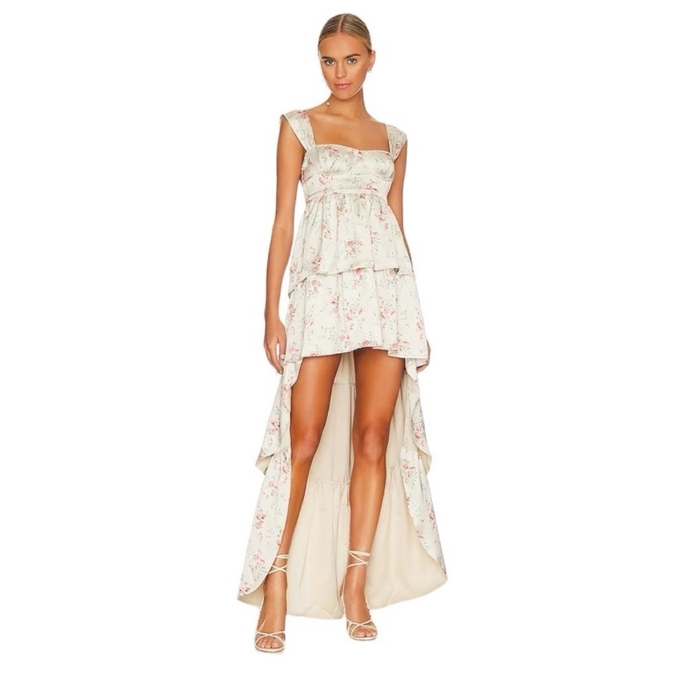 NWT WeWoreWhat REVOLVE Corset High Low Maxi Dress Dainty Floral Size 2